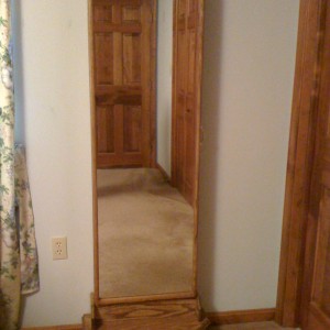 Custom made full-length mirror with a surprising twist!  See next photo...
