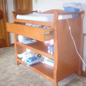 This customer had a picture of a baby changing table that they liked but with some minor modifications.  Customer plans to use as a storage table when children are grown.
