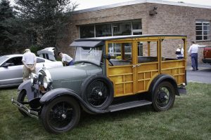 One of the antique cars on display