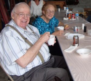 Enjoying the delicious soup