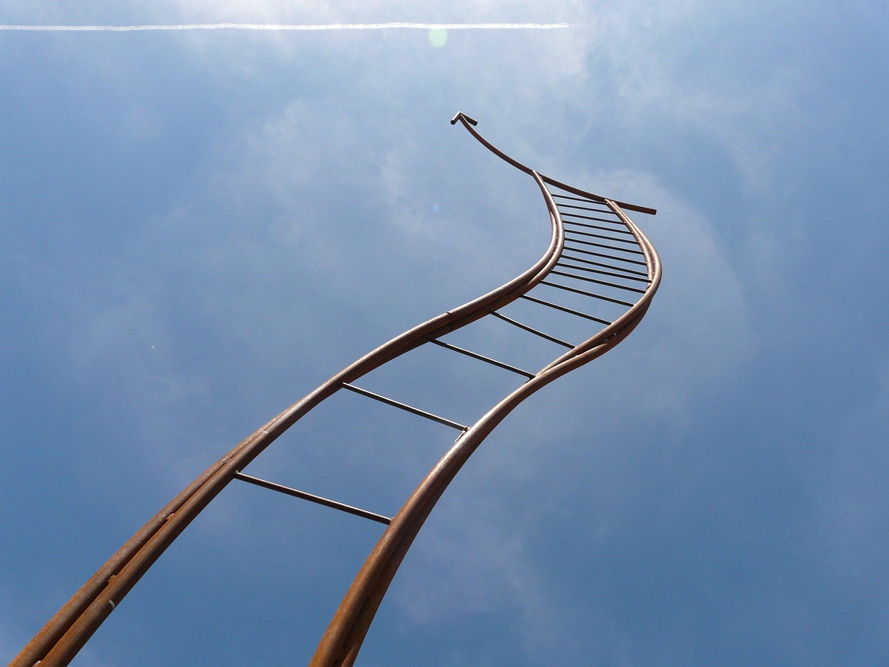 telescoping ladder in use